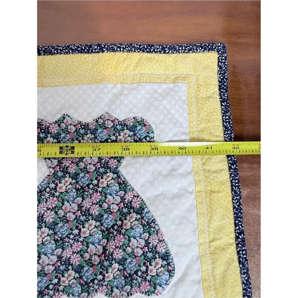 Handmade Yellow Quilted Sundress Wall Hanging Table Runner 12x42